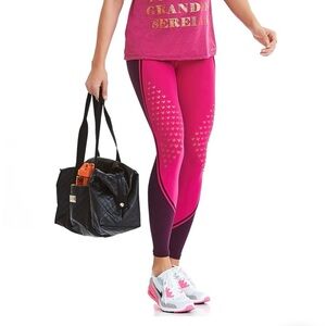 CAJUNBRASIL NWT Emana Laser Leggings Fuschia Colorblock Size Small